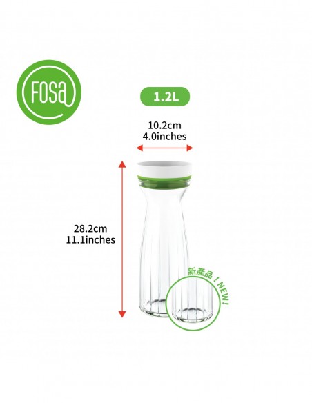 FOSA O2Go 真空玻璃果汁樽1.2L單個裝 JJ11201